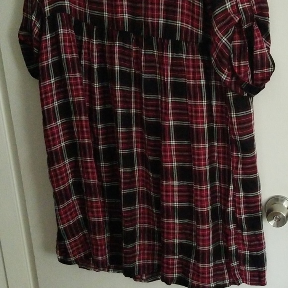 Torrid Plaid Shirtdress Plus Size 🆕️ V neck - Picture 6 of 7